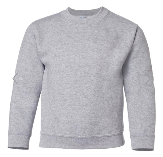 YOUTH XS SPORT GREY GILDAN - HEAVY BLEND YOUTH SWEATSHIRT - 18000B