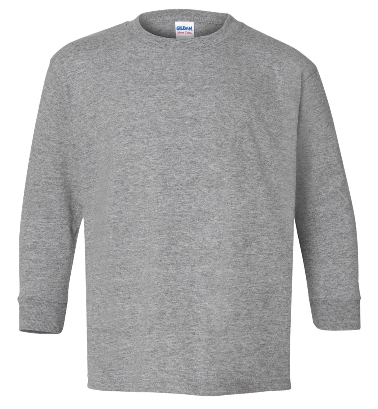 YOUTH SMALL SPORT GREY GILDAN - HEAVY COTTON YOUTH LONG SLEEVE T-SHIRT - 5400B