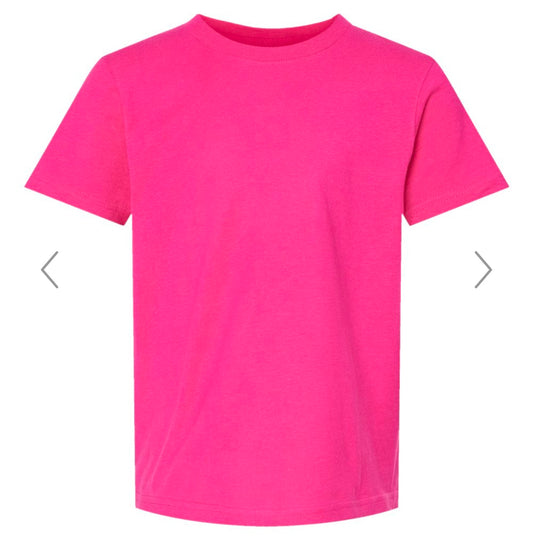 YOUTH XS FUCHSIA TULTEX - YOUTH FINE JERSEY T-SHIRT - 235