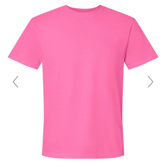 3X NEON PINK COMFORT COLORS UNISEX GARMENT-DYED HEAVYWEIGHT T-SHIRT - 1717