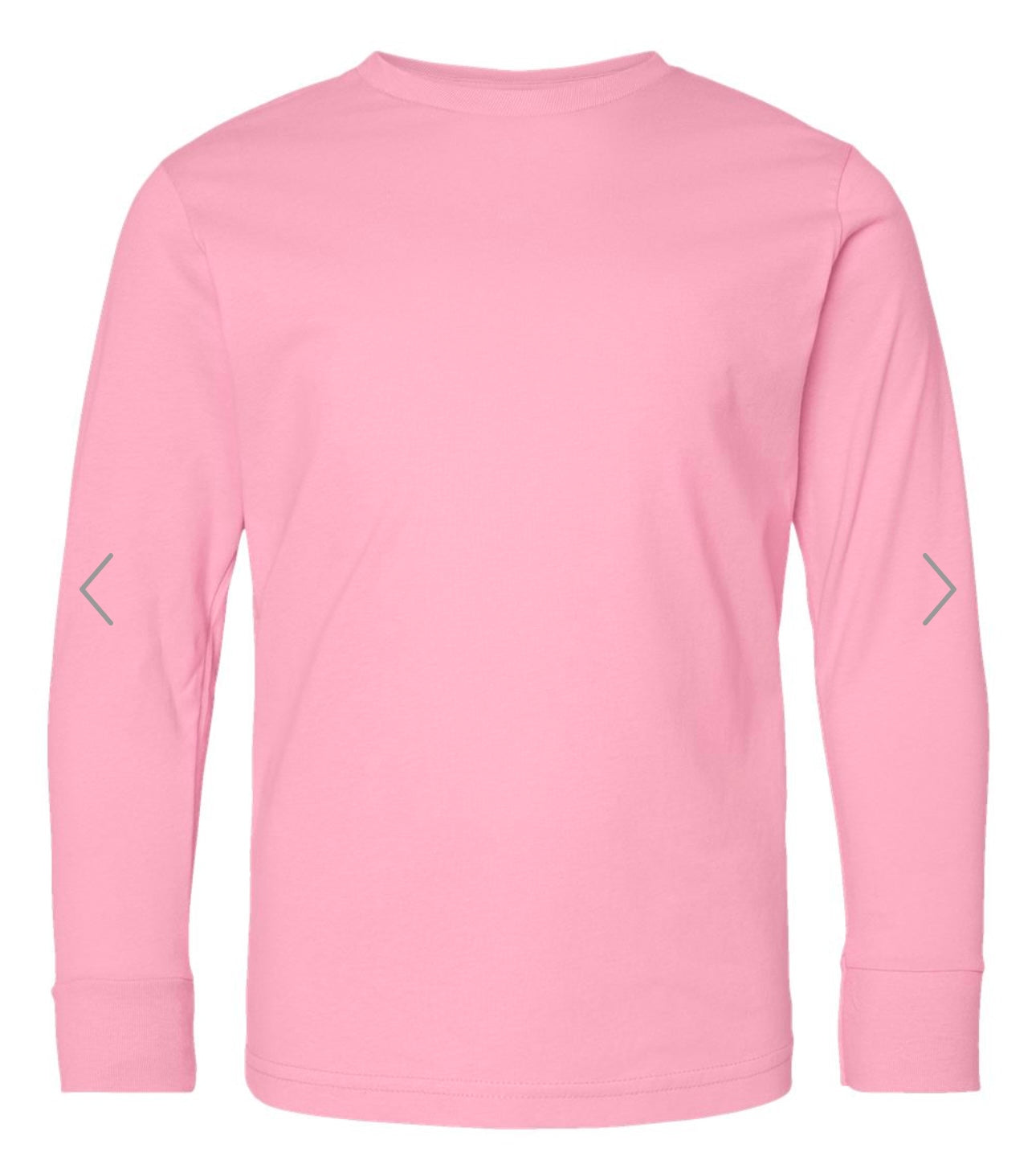 YOUTH LARGE PINK LAT - YOUTH FINE JERSEY LONG SLEEVE TEE - 6201