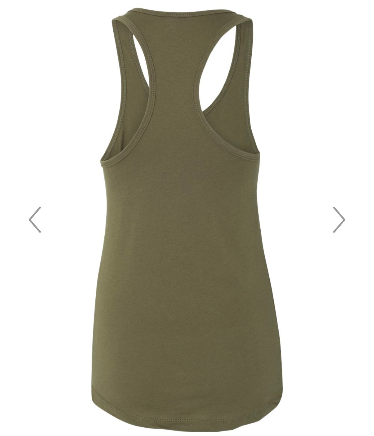 SMALL MILITARY GREEN NEXT LEVEL - WOMEN’S IDEAL RACERBACK TANK - 1533