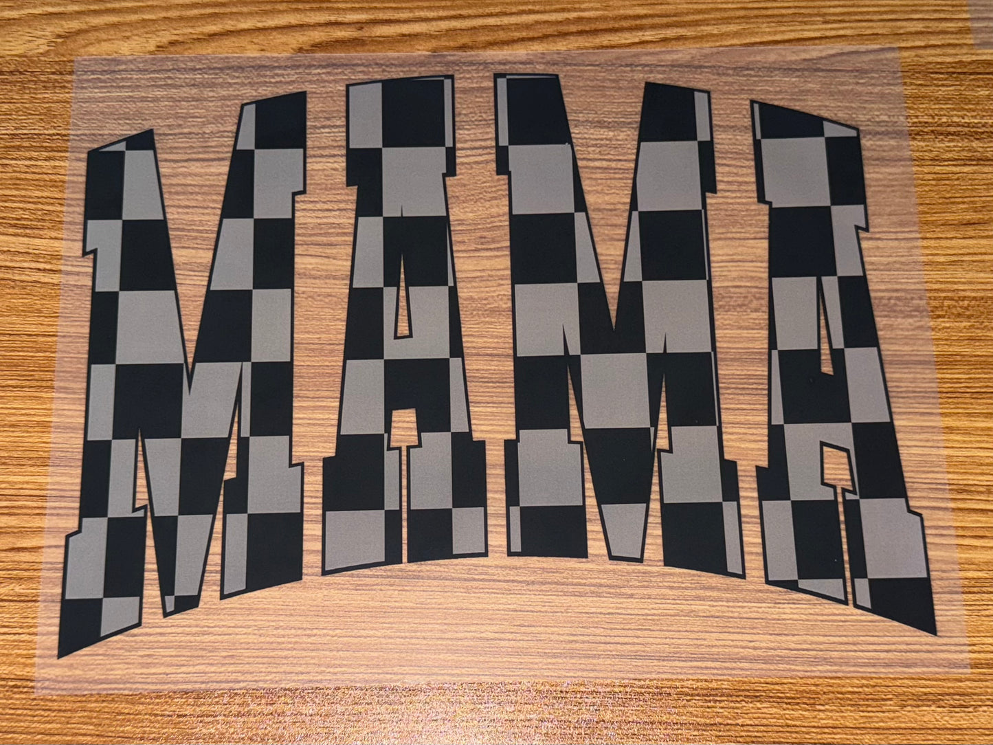 MAMA BLACK AND GREY CHECKERED PRINT
