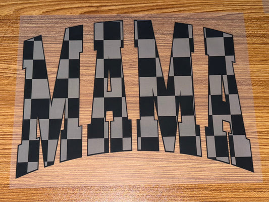 MAMA BLACK AND GREY CHECKERED PRINT