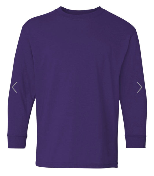 YOUTH MEDIUM PURPLE GILDAN - HEAVY COTTON YOUTH LONG SLEEVE T-SHIRT - 5400B