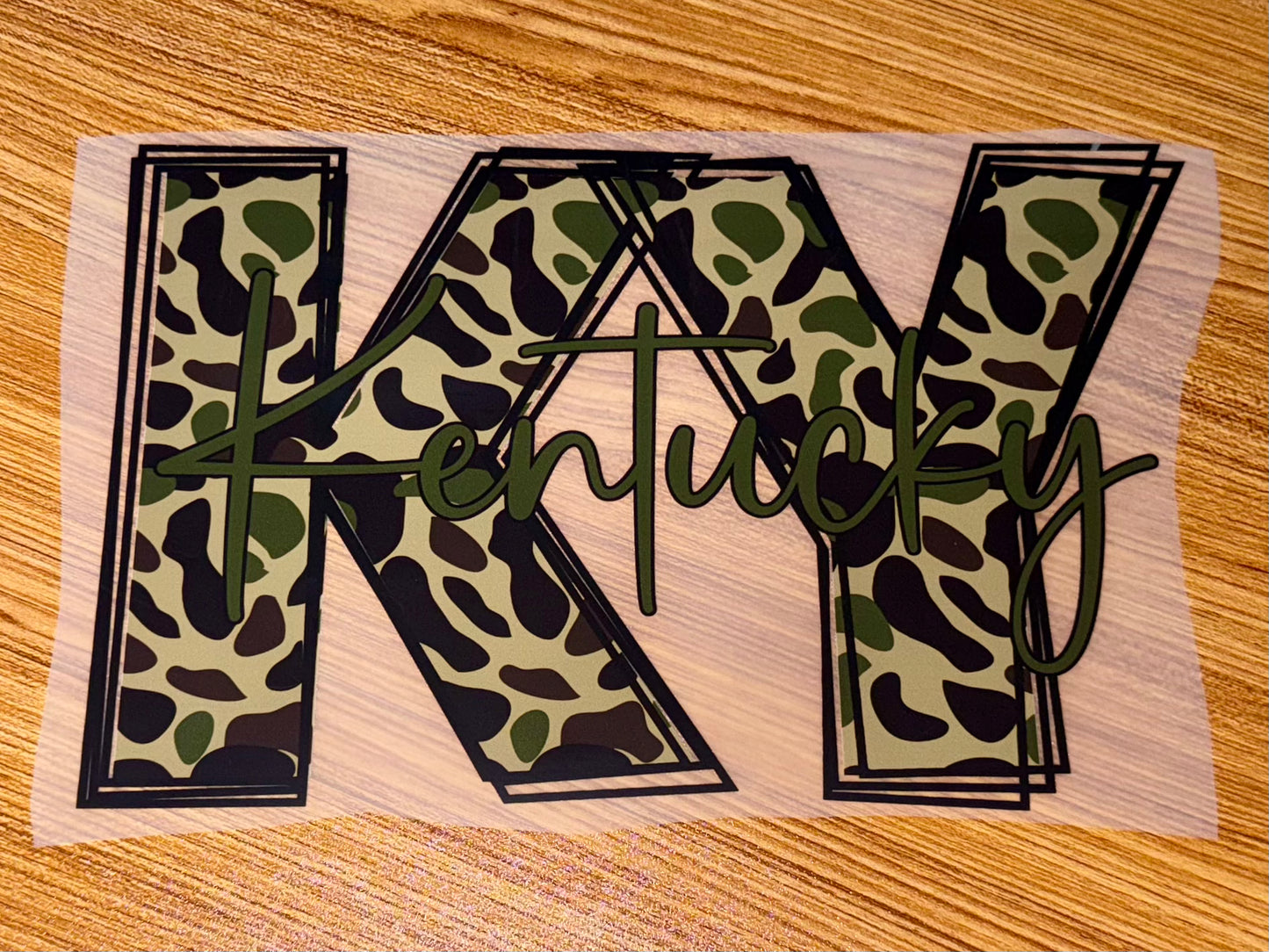 KY CAMO WITH KENTUCKY WORD PRINT
