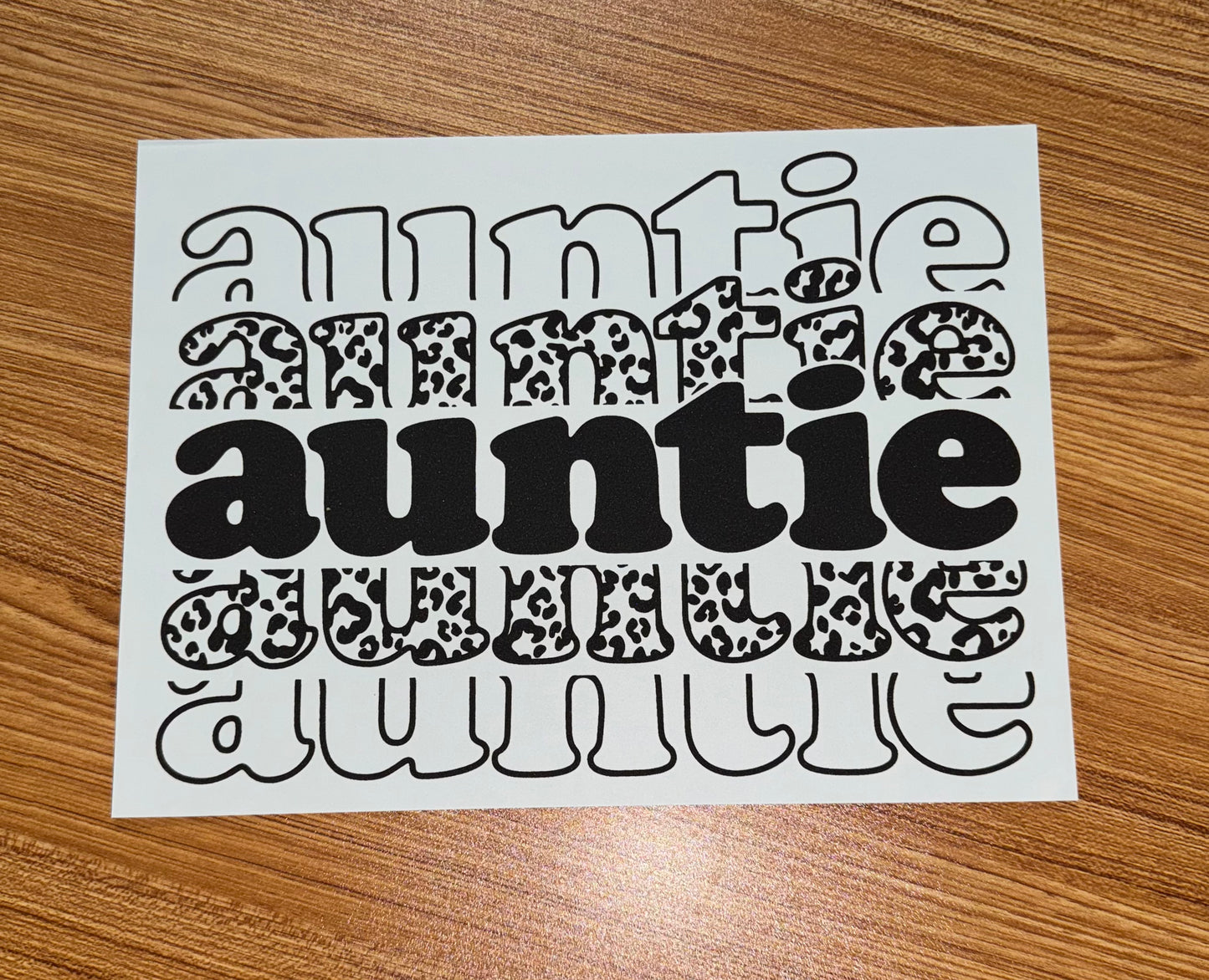 AUNTIE STACKED LEOPARD BLACK PRINT