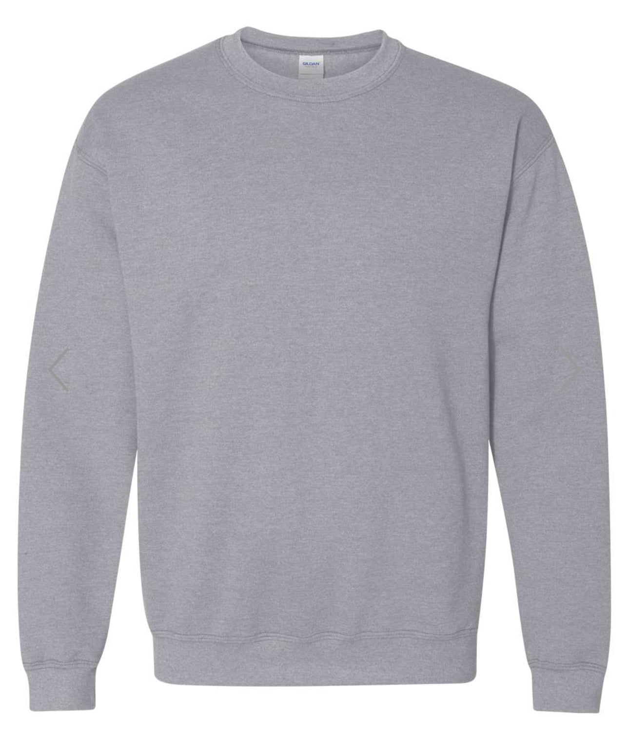 LARGE SPORT GREY GILDAN-HEAVY BLEND CREWNECK SWEATSHIRT