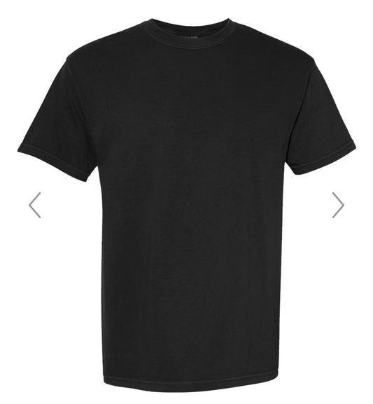 SMALL BLACK COMFORT COLORS-GARMENT-DYED HEAVYWEIGHT T-SHIRT-1717