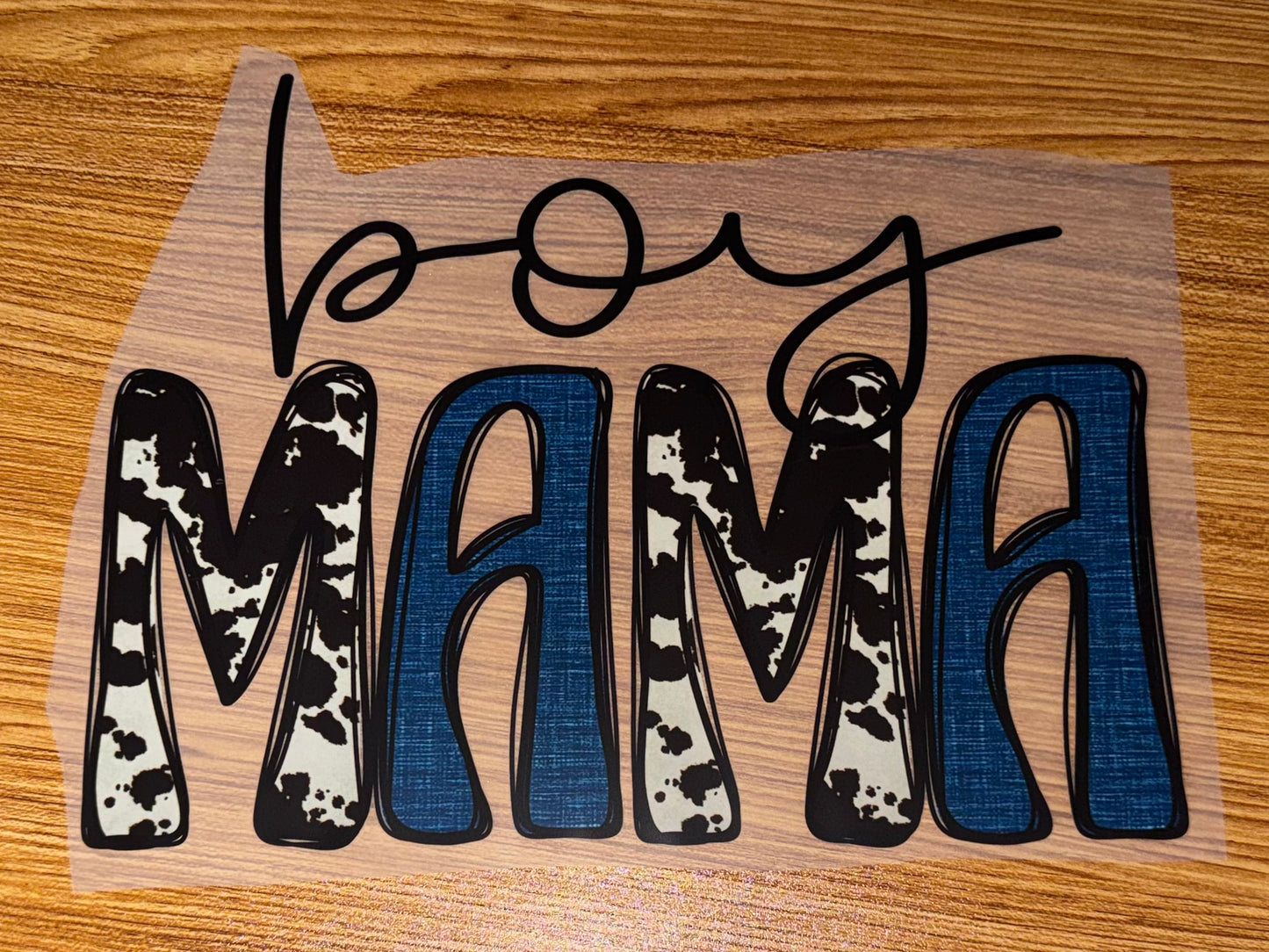 BOY MAMA BLUE & COW PRINT