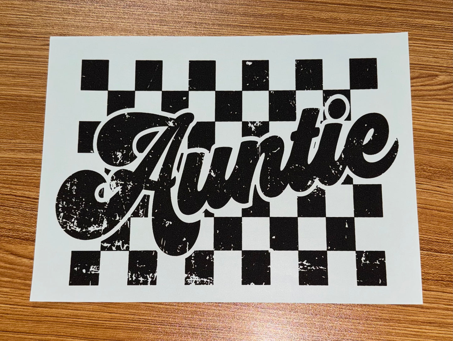 AUNTIE CHECKERED BLACK PRINT