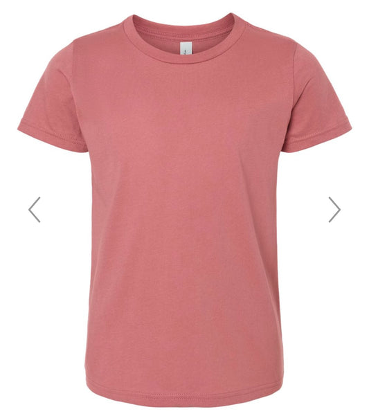 YOUTH MEDIUM MAUVE BELLA + CANVAS - YOUTH JERSEY TEE - 3001Y