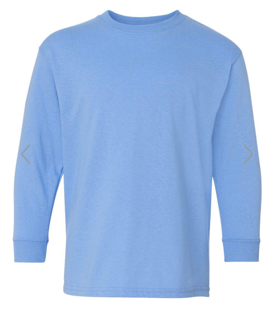 YOUTH XS CAROLINA BLUE GILDAN - HEAVY COTTON YOUTH LONG SLEEVE T-SHIRT - 5400B