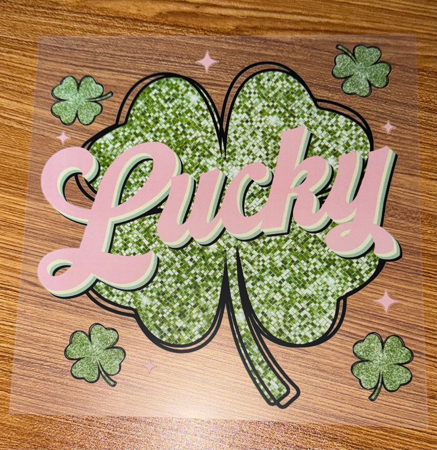 LUCKY GLITTER CLOVER PRINT