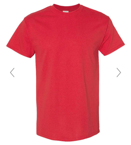 2X RED GILDAN - HEAVY COTTON T-SHIRT 5000