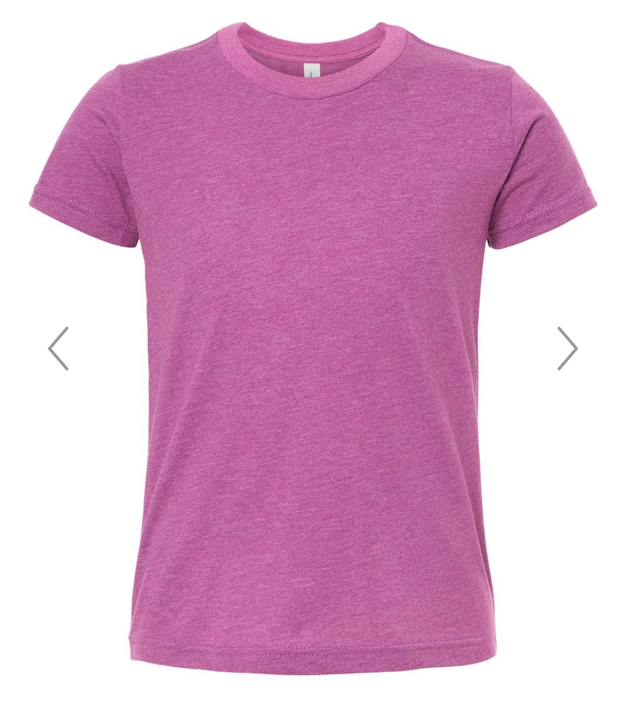 YOUTH LARGE HEATHER MAGENTA BELLA + CANVAS-YOUTH CVC JERSEY TEE-3001YCVC