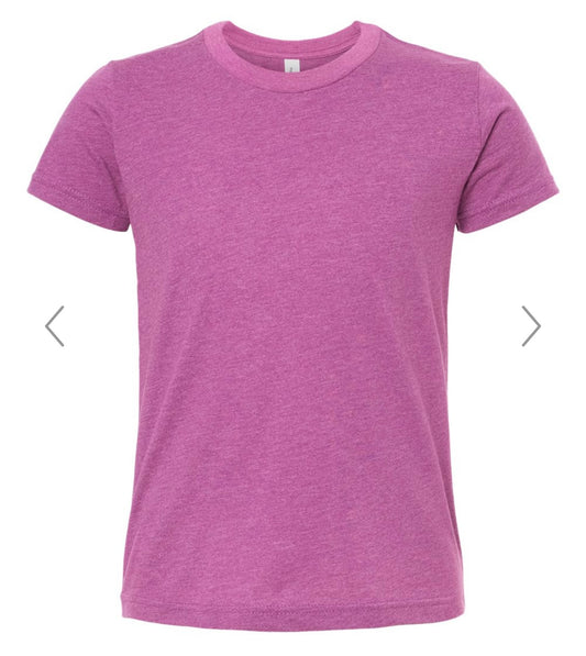 YOUTH LARGE HEATHER MAGENTA BELLA + CANVAS-YOUTH CVC JERSEY TEE-3001YCVC