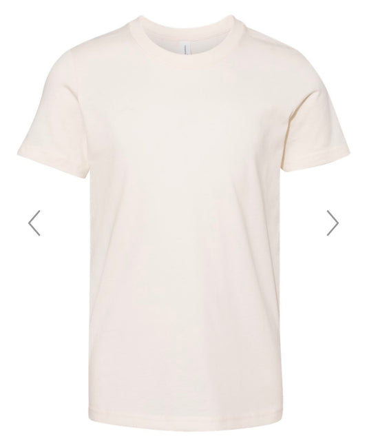 YOUTH MEDIUM NATURAL BELLA + CANVAS - YOUTH JERSEY TEE - 3001Y