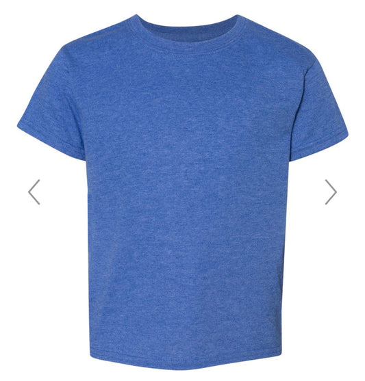 YOUTH XS HEATHER DEEP ROYAL GILDAN - DRYBLEND YOUTH T-SHIRT - 8000B