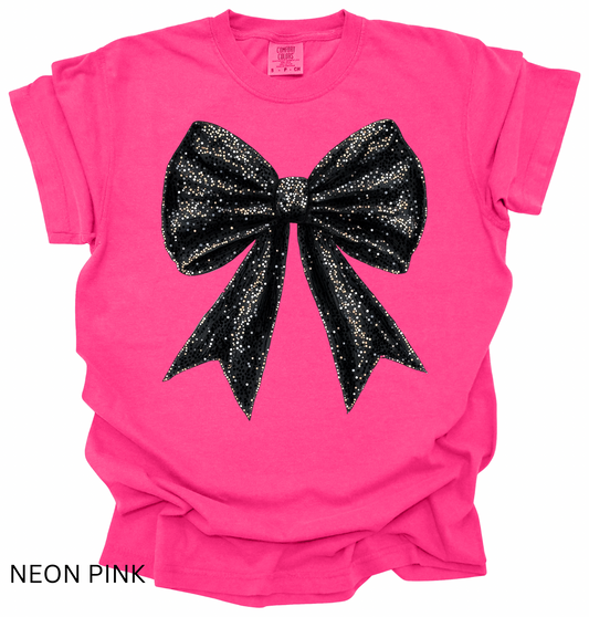 BLACK SEQUINS BOW (PRINT ONLY)