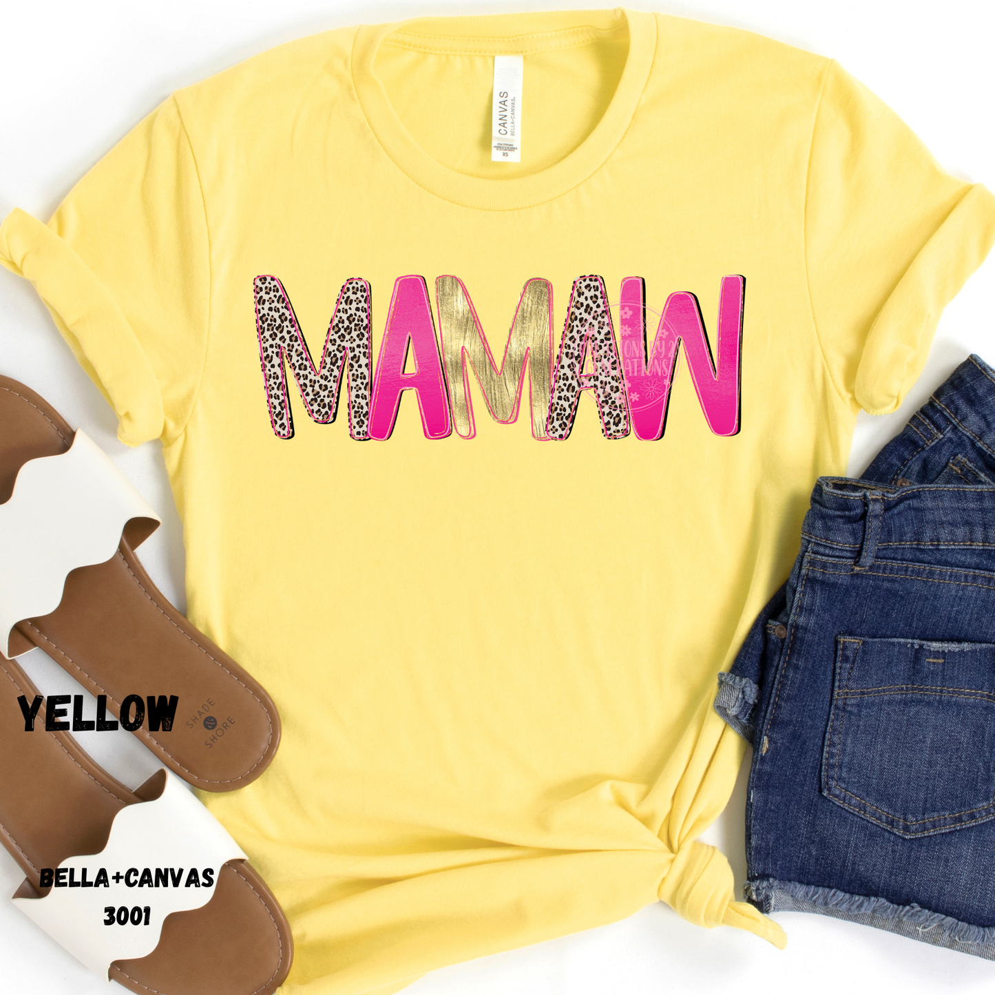 MAMAW PINK LEOPARD PREORDER BELLA+CANVAS SS
