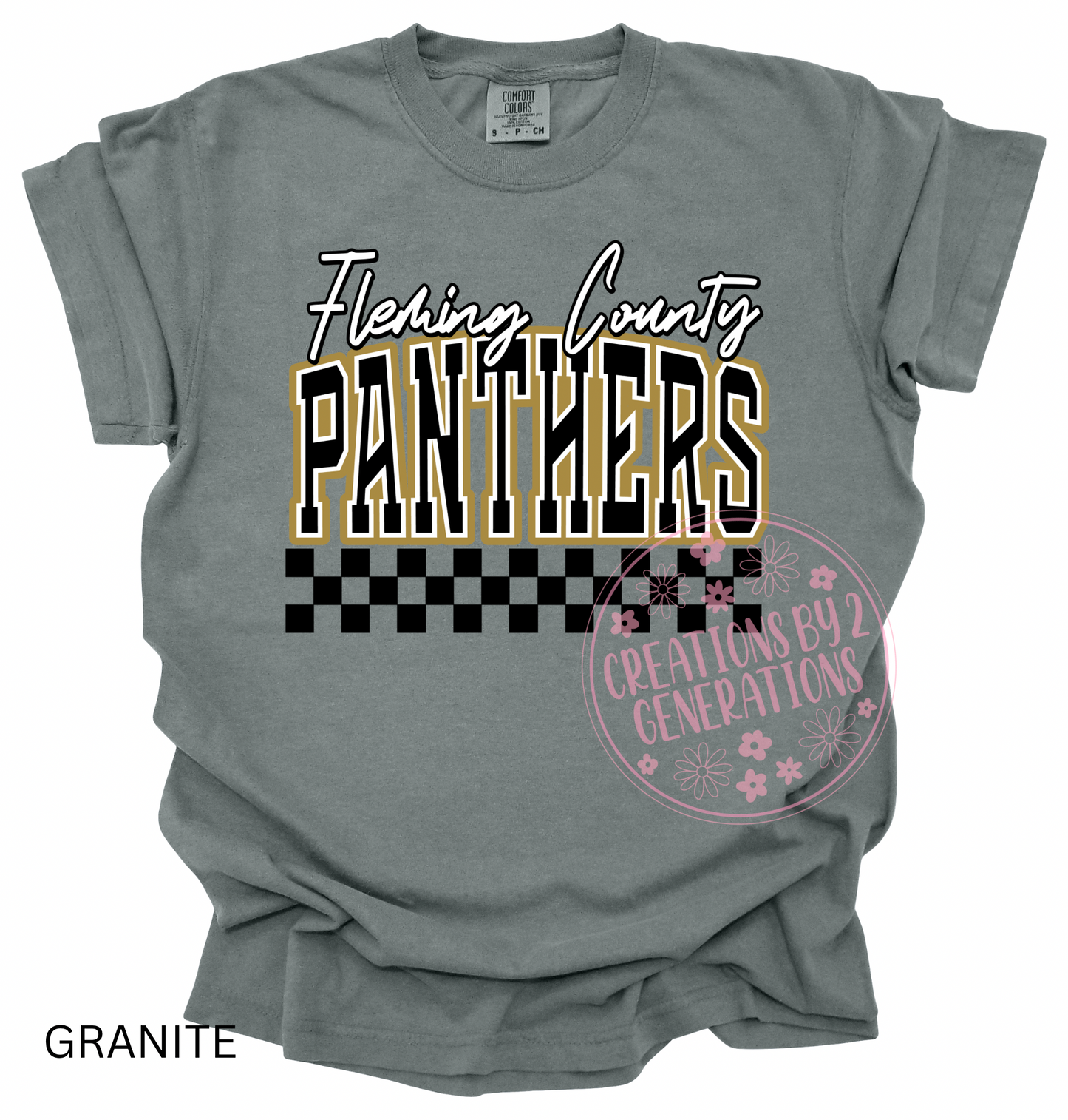 FLEMING COUNTY PANTHERS BLACK CHECKERED PRINT