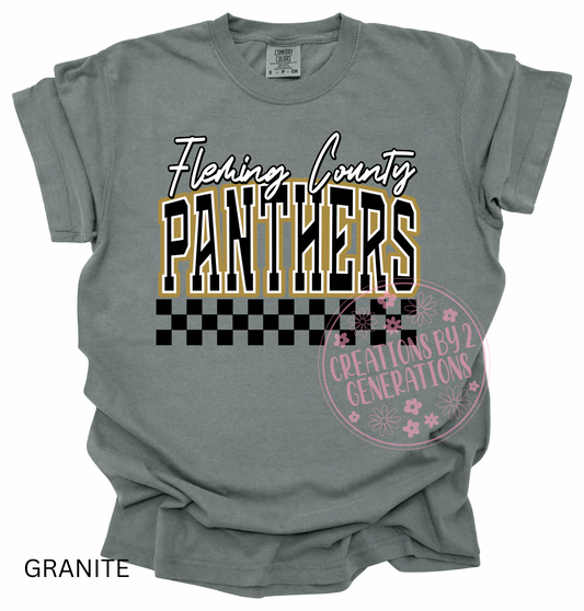 FLEMING COUNTY PANTHERS BLACK CHECKERED PRINT