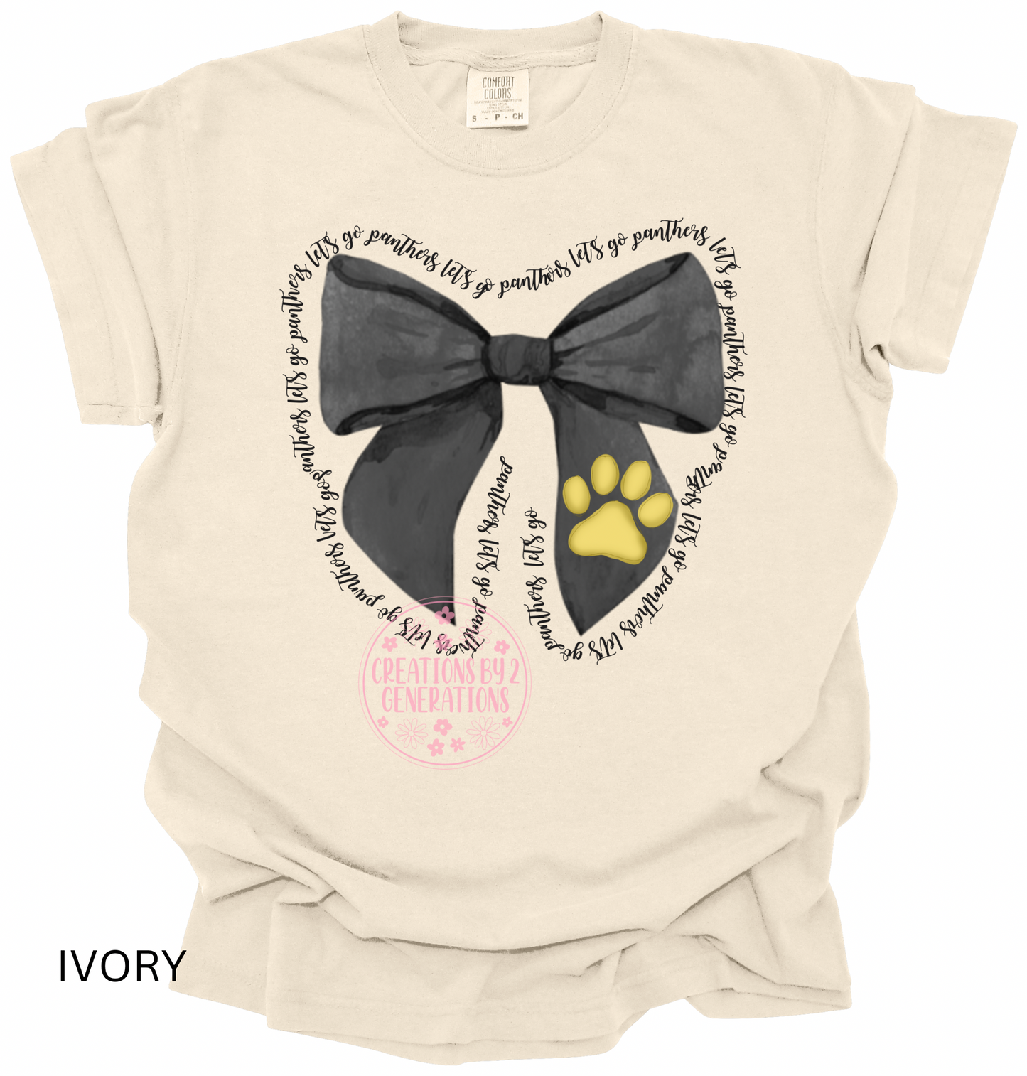 LETS GO PANTHERS BLACK BOW PRINT