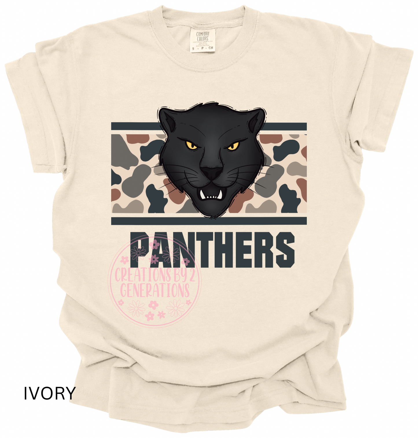 PANTHERS HEAD AND CAMO PRINT