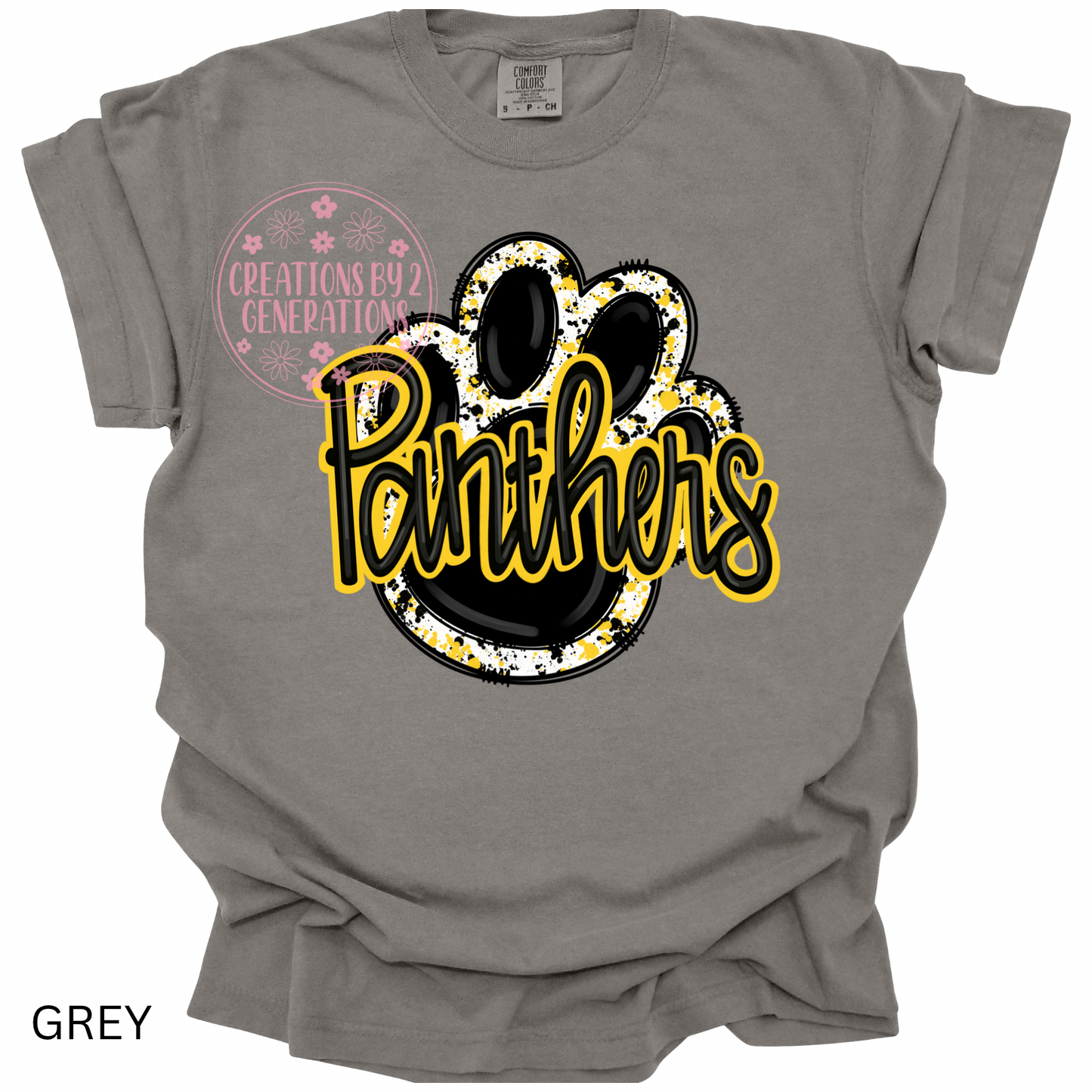 PANTHERS WITH PAW BLACK & GOLD PRINT