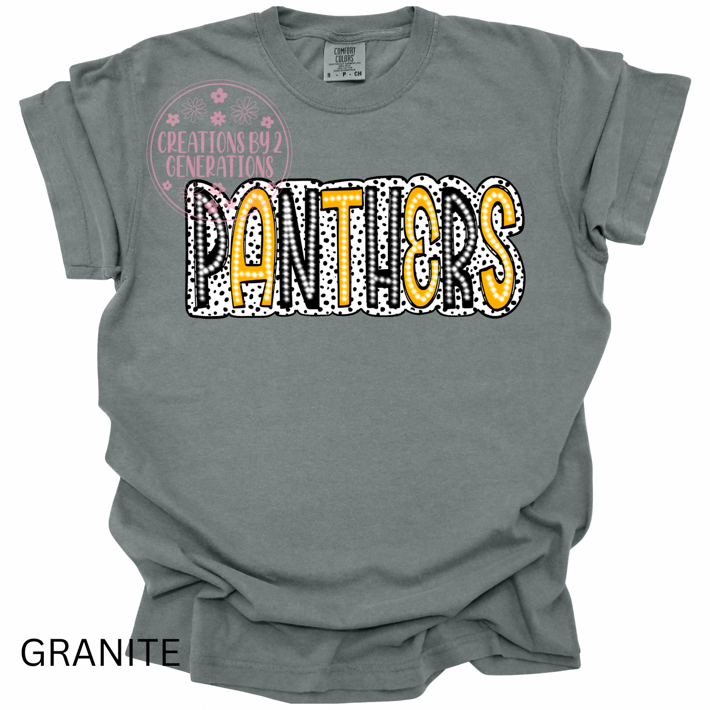PANTHERS BLACK & GOLD DOTS PRINT