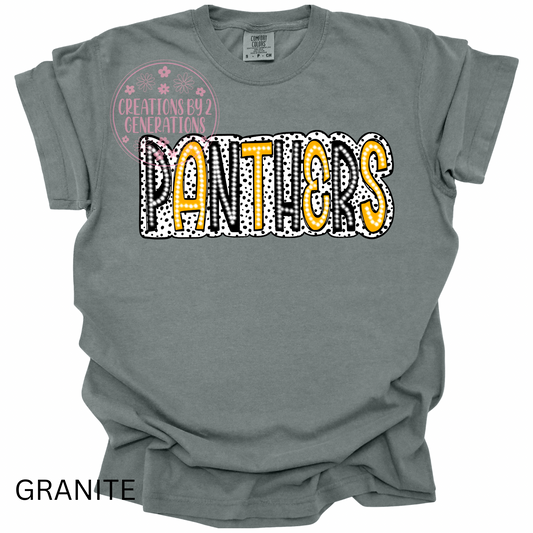 PANTHERS BLACK & GOLD DOTS PRINT