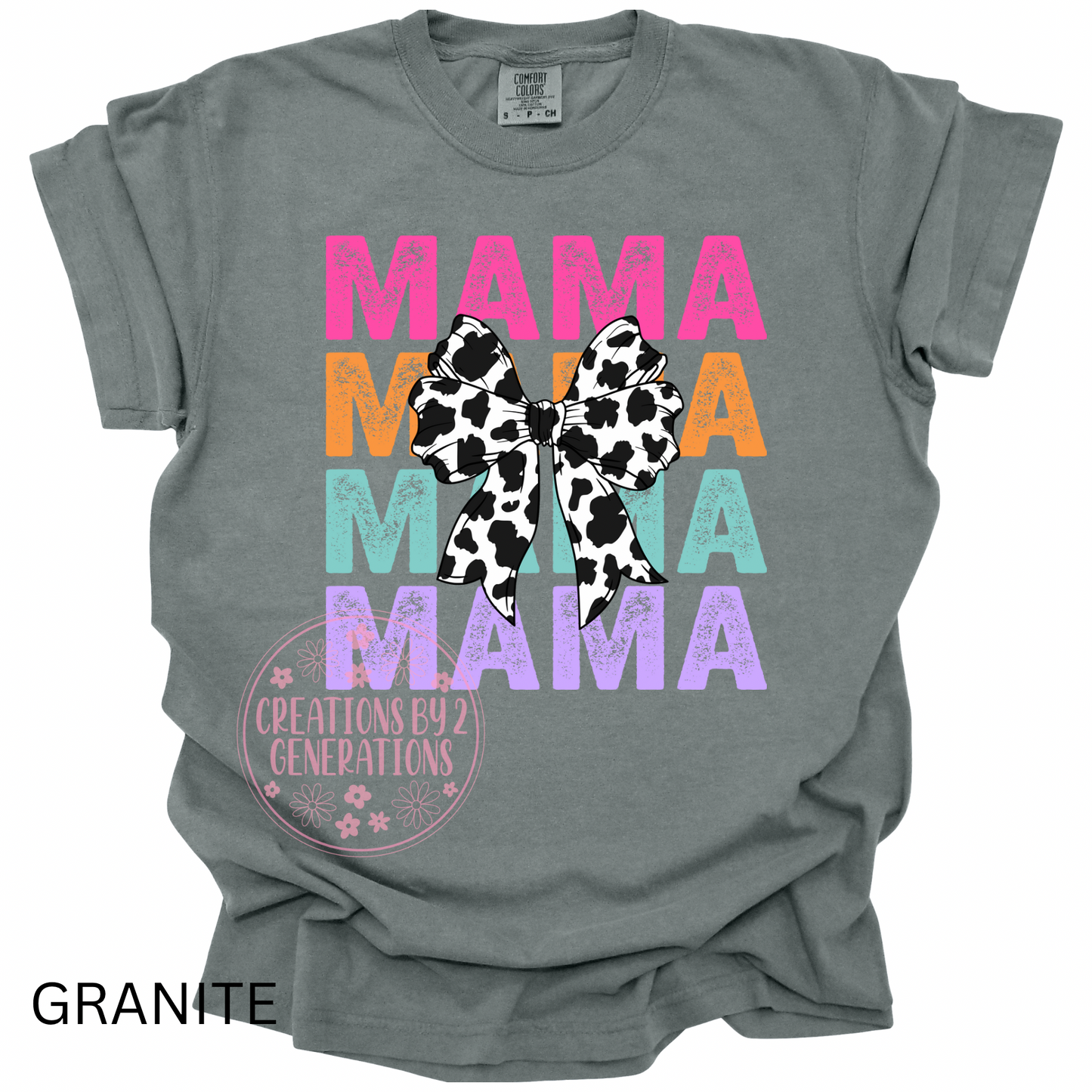 MAMA MULTICOLOR STACK COW PRINT BOW (PRINT ONLY)