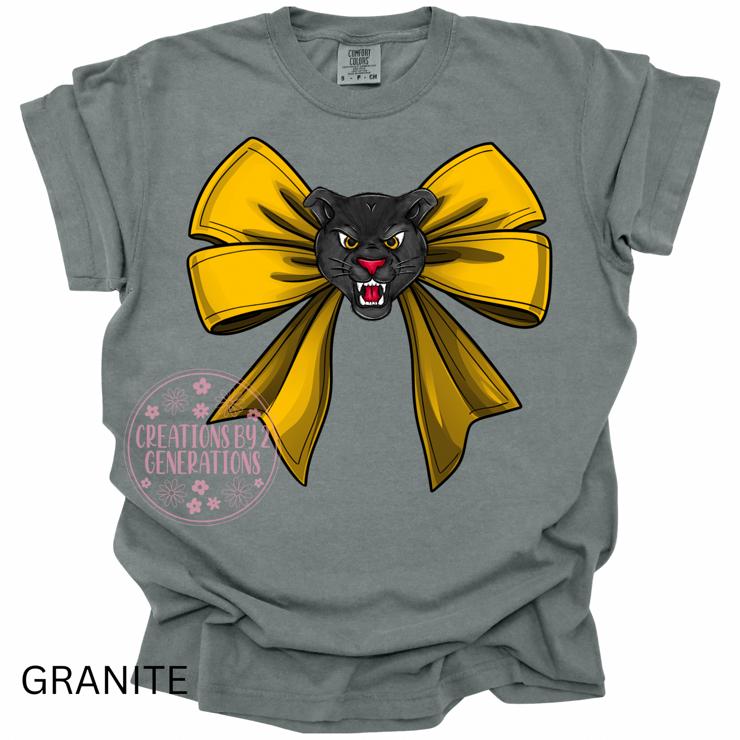 GOLD PANTHER BOW PRINT