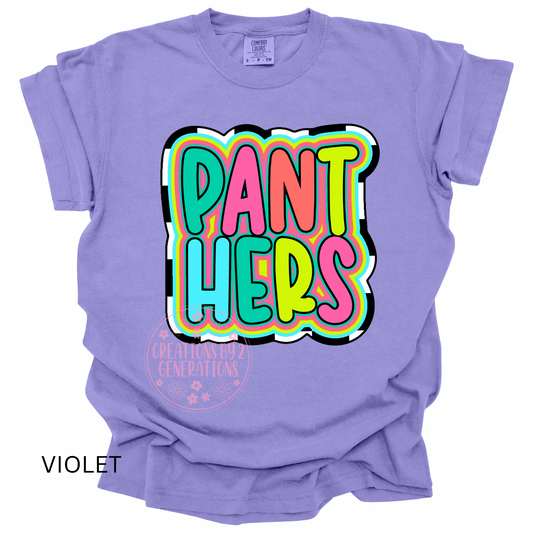 PANTHERS STACKED COLORFUL PRINT