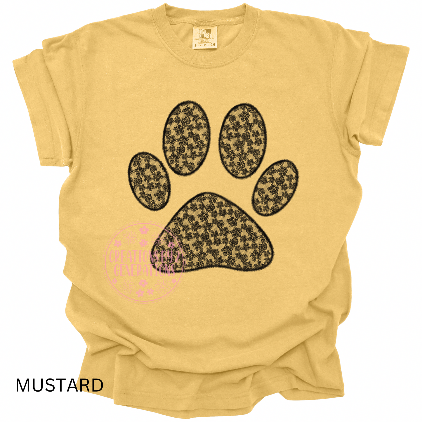 BLACK LACE PAW PRINT