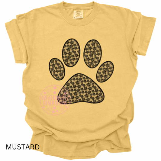 BLACK LACE PAW PRINT