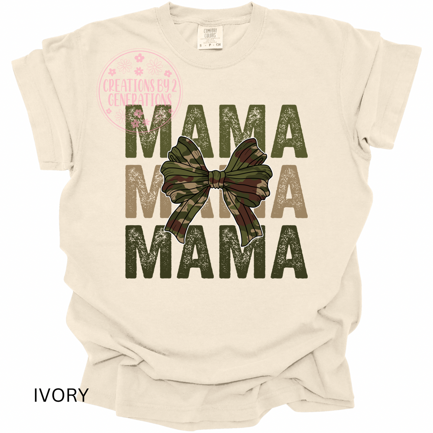 CAMO MAMA STACK WITH BOW PRINT