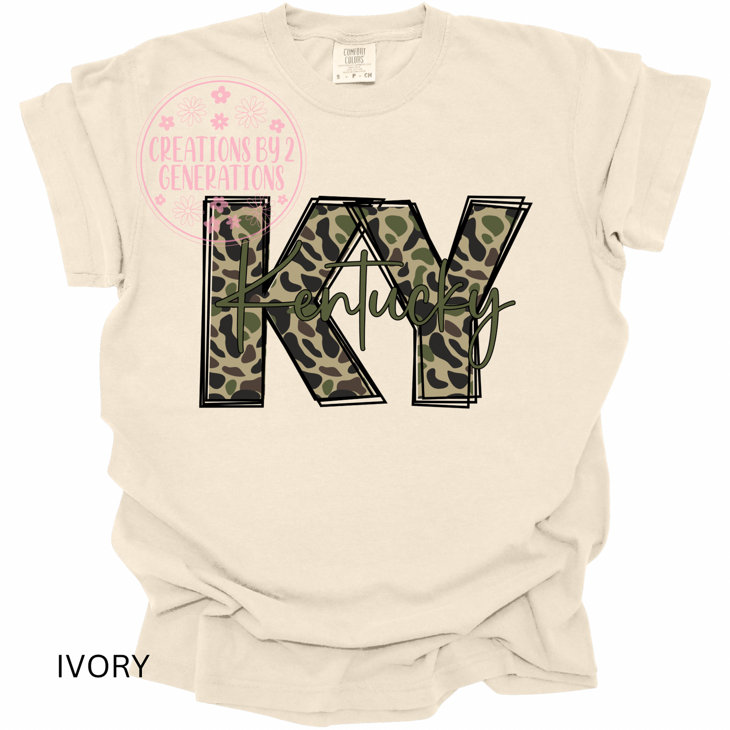 KY CAMO WITH KENTUCKY WORD PRINT