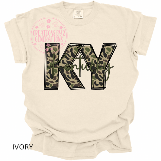KY CAMO WITH KENTUCKY WORD PRINT