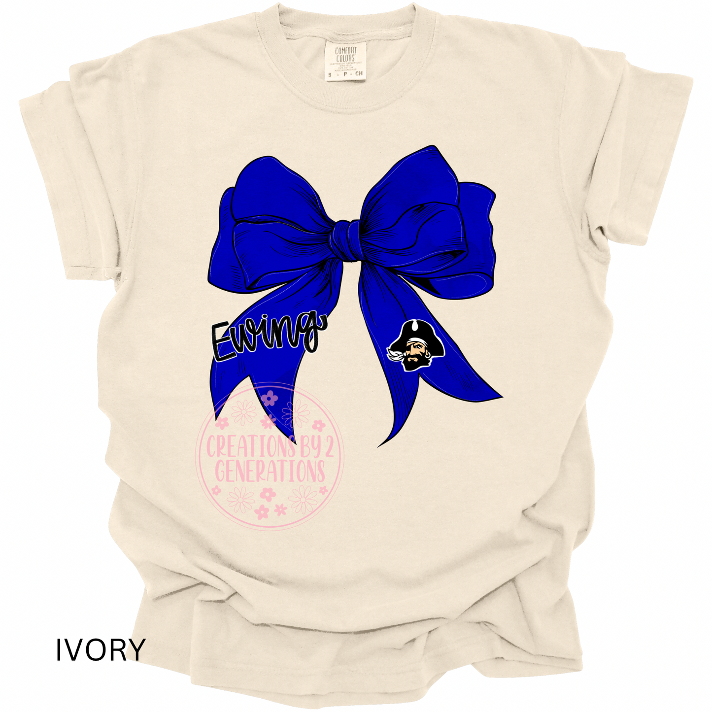 EWING PIRATE BLUE BOW ADULT PRINT