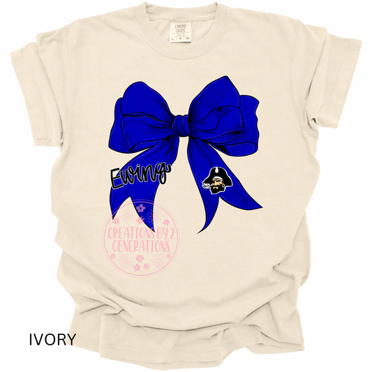 EWING PIRATE BLUE BOW ADULT PRINT