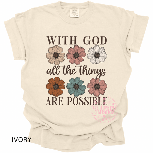 WITH GOD ALL THE THINGS ARE POSSIBLE PRINT
