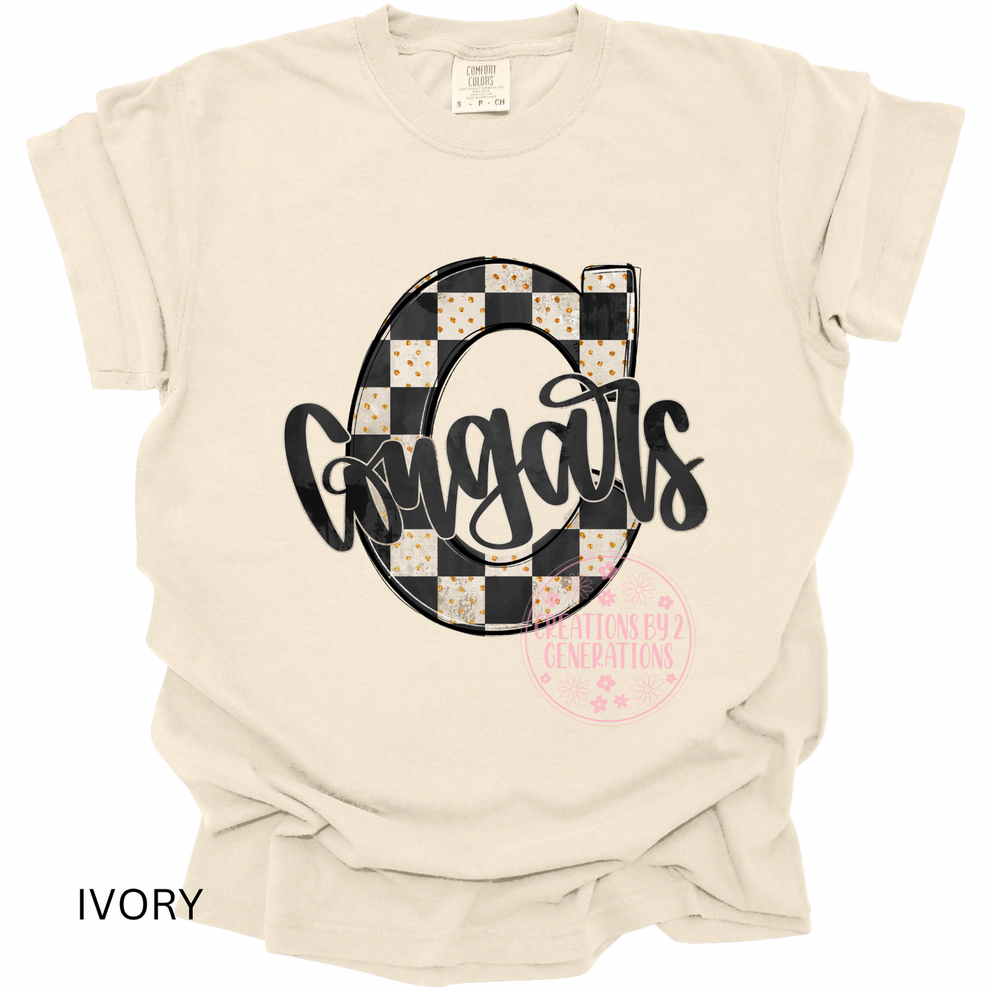 COUGARS C BLACK CHECKERED PRINT