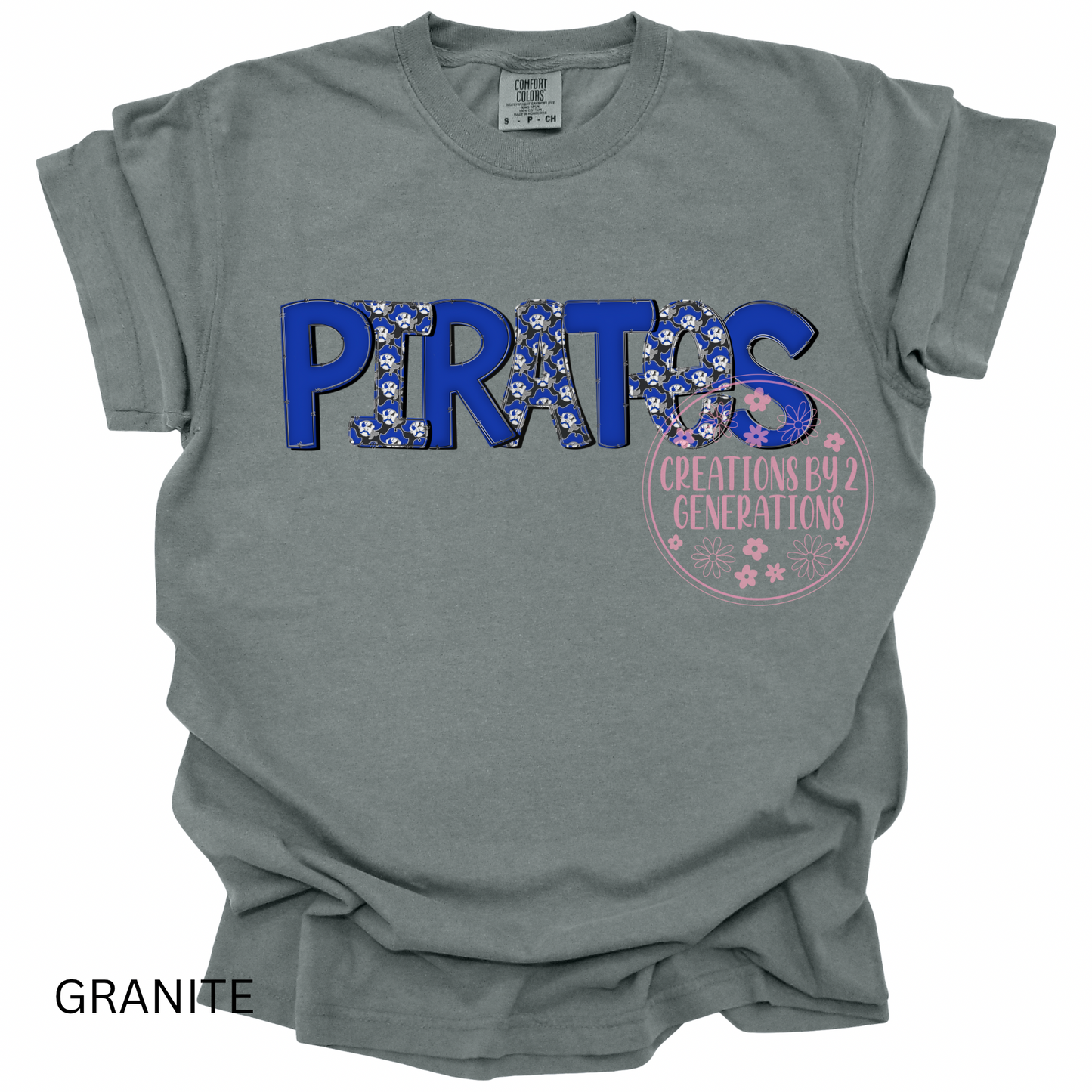 PIRATES WORD BLUE ADULT PRINT