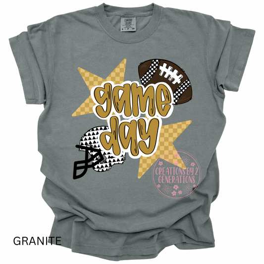 GAME DAY GOLD STARS FOOTBALL PRINT