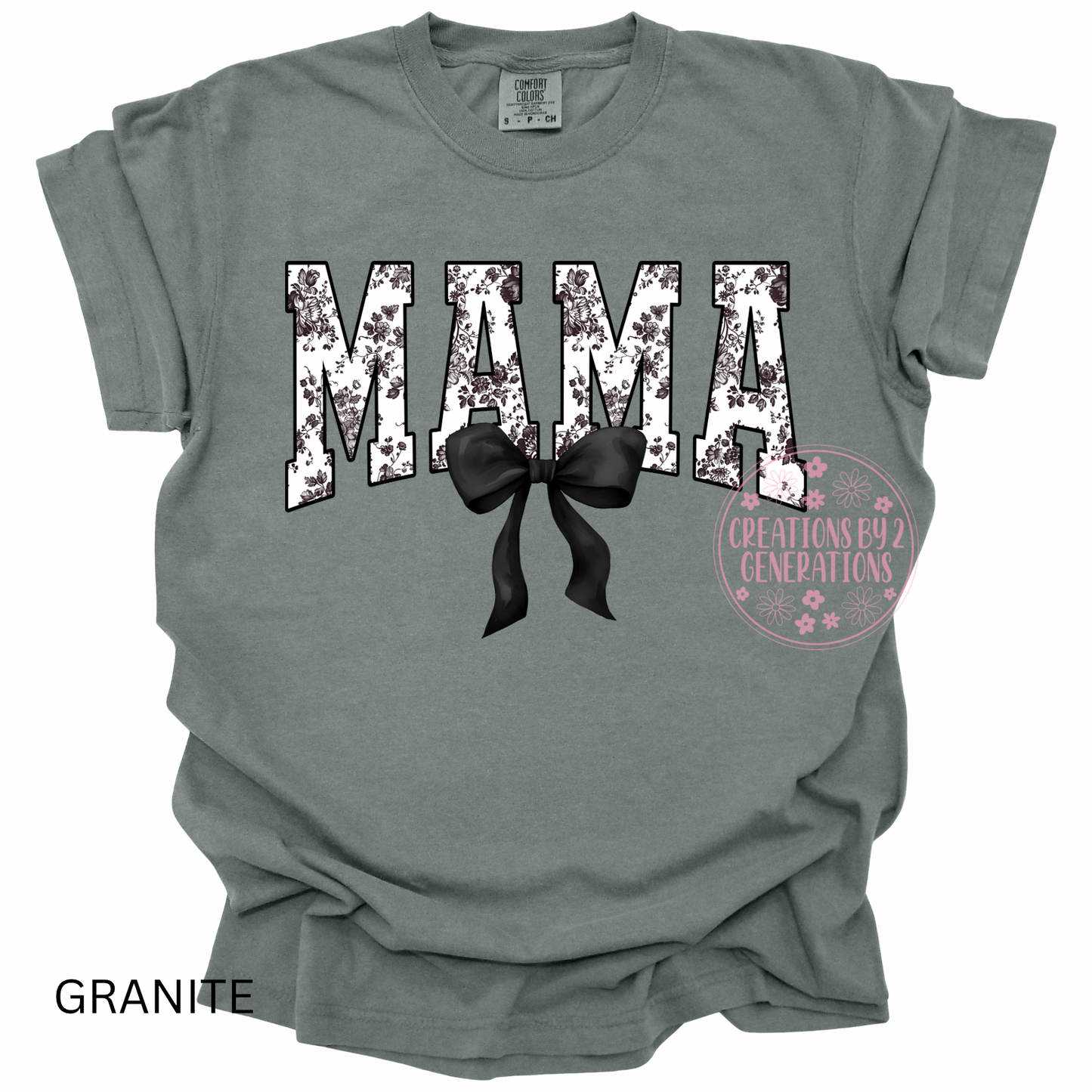 MAMA BLACK WHITE COQUETTE WITH BOW (PRINT ONLY)