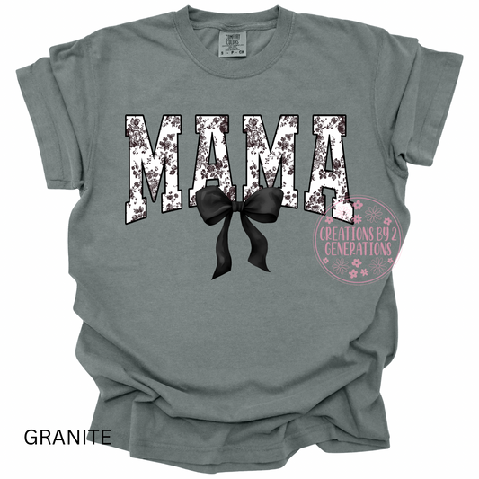 MAMA BLACK WHITE COQUETTE WITH BOW (PRINT ONLY)