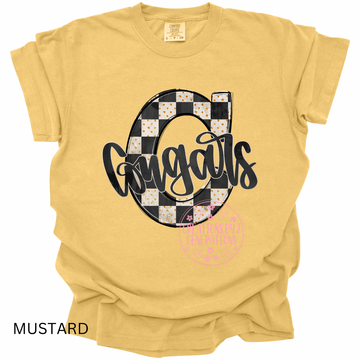 COUGARS C BLACK CHECKERED PRINT