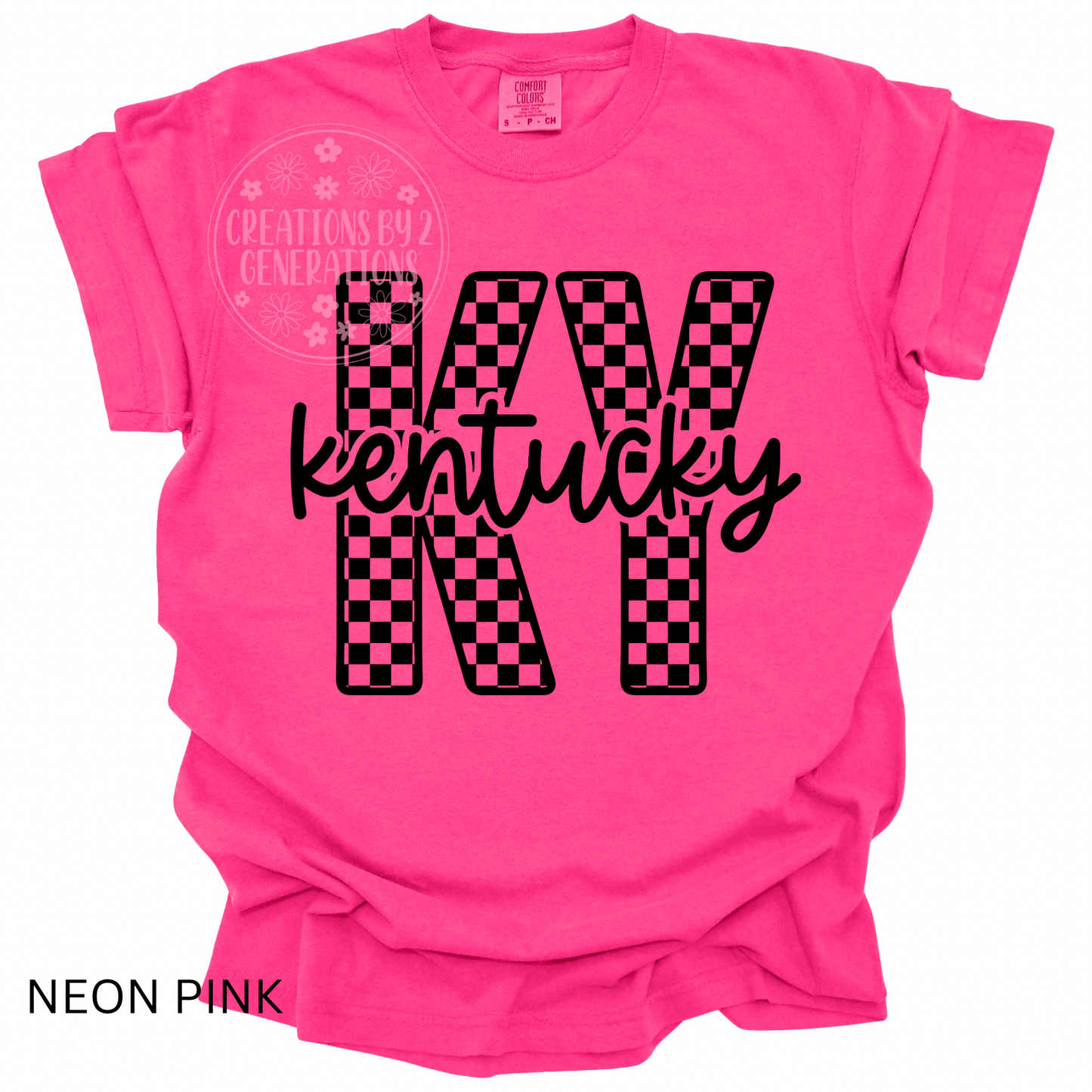 KY KENTUCKY BLACK CHECKERED PRINT